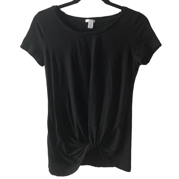 Nordstrom BP. Twist-Front BlackTee Shirt Size Medium - Picture 4 of 7